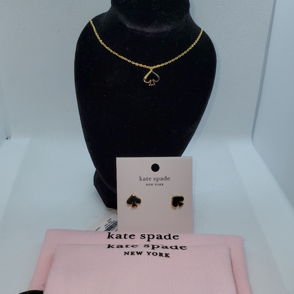 COPY - KATE SPADE "EVERYDAY SPADE" STUDS & NECKLACE SET!